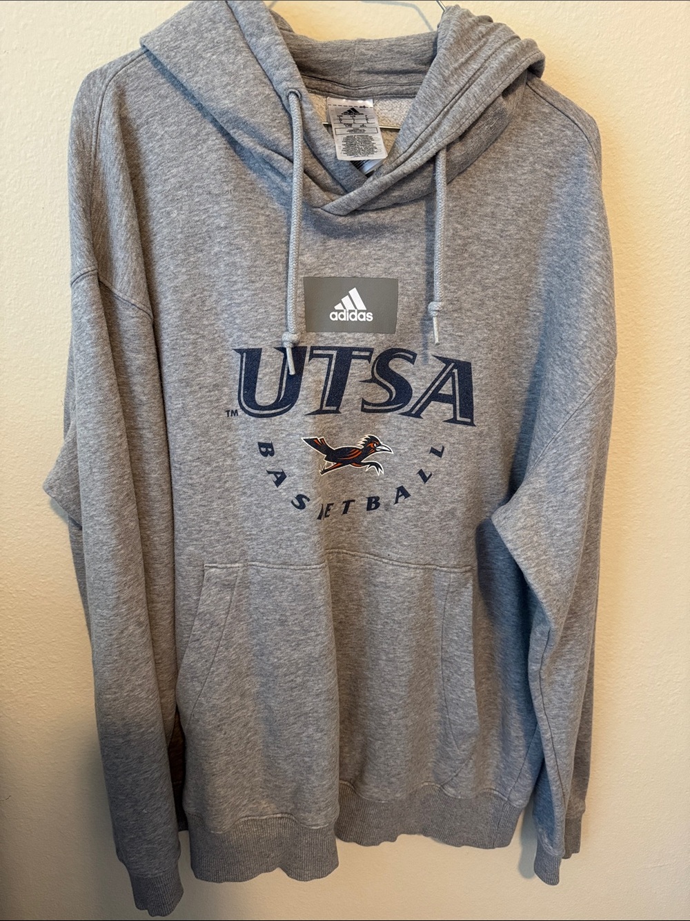 adidas Gray UTSA Basketball Crewneck Hoodie